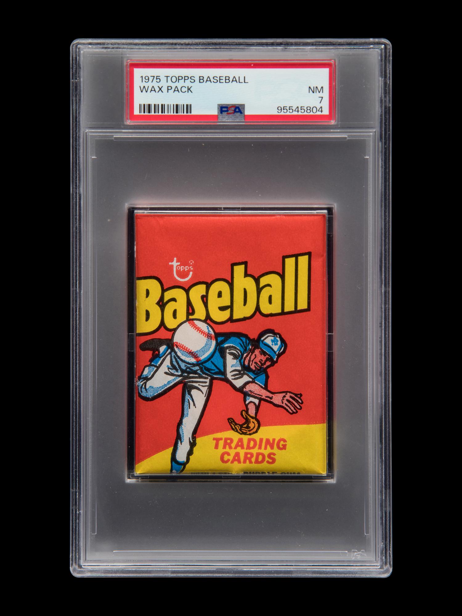 A Sealed Unopened Wax Pack of 1975 Topps Baseball Cards (PSA 7 NM)