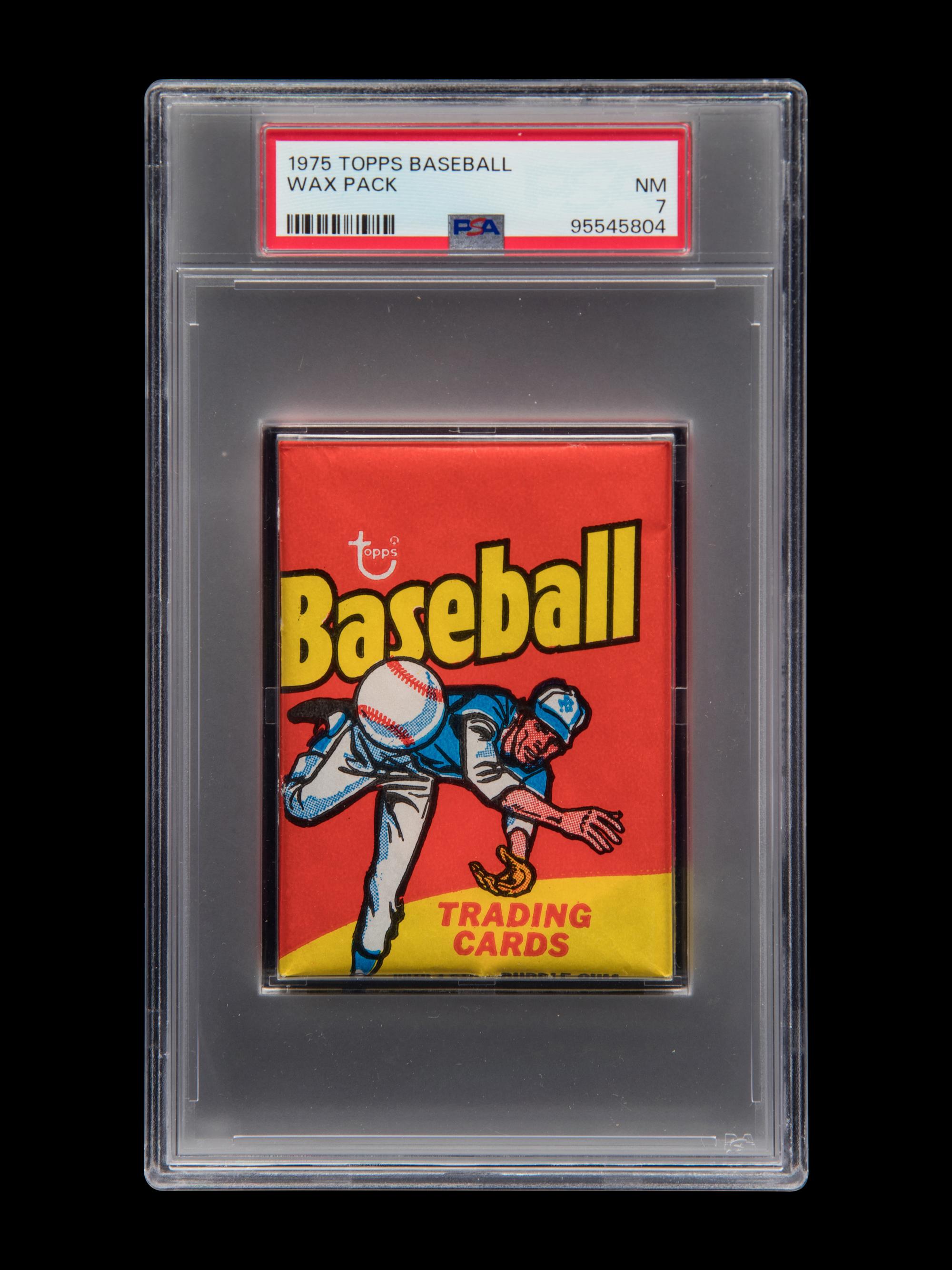 A Sealed Unopened Wax Pack of 1975 Topps Baseball Cards (PSA 7 NM)
