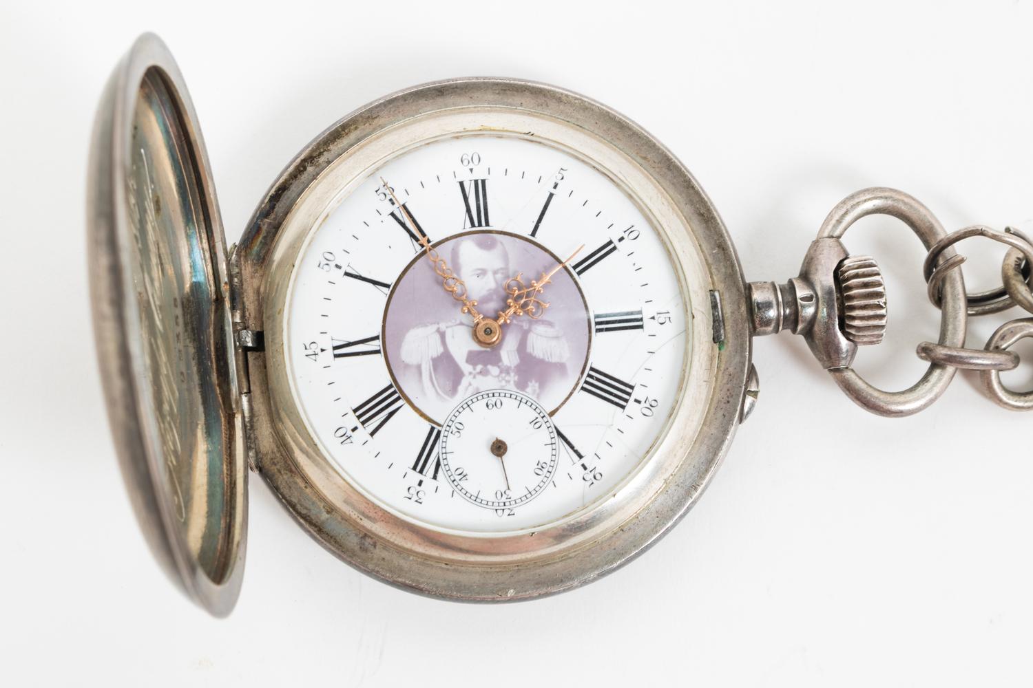 A Swiss Niello Silver Pocket Watch Made for the Russian Market