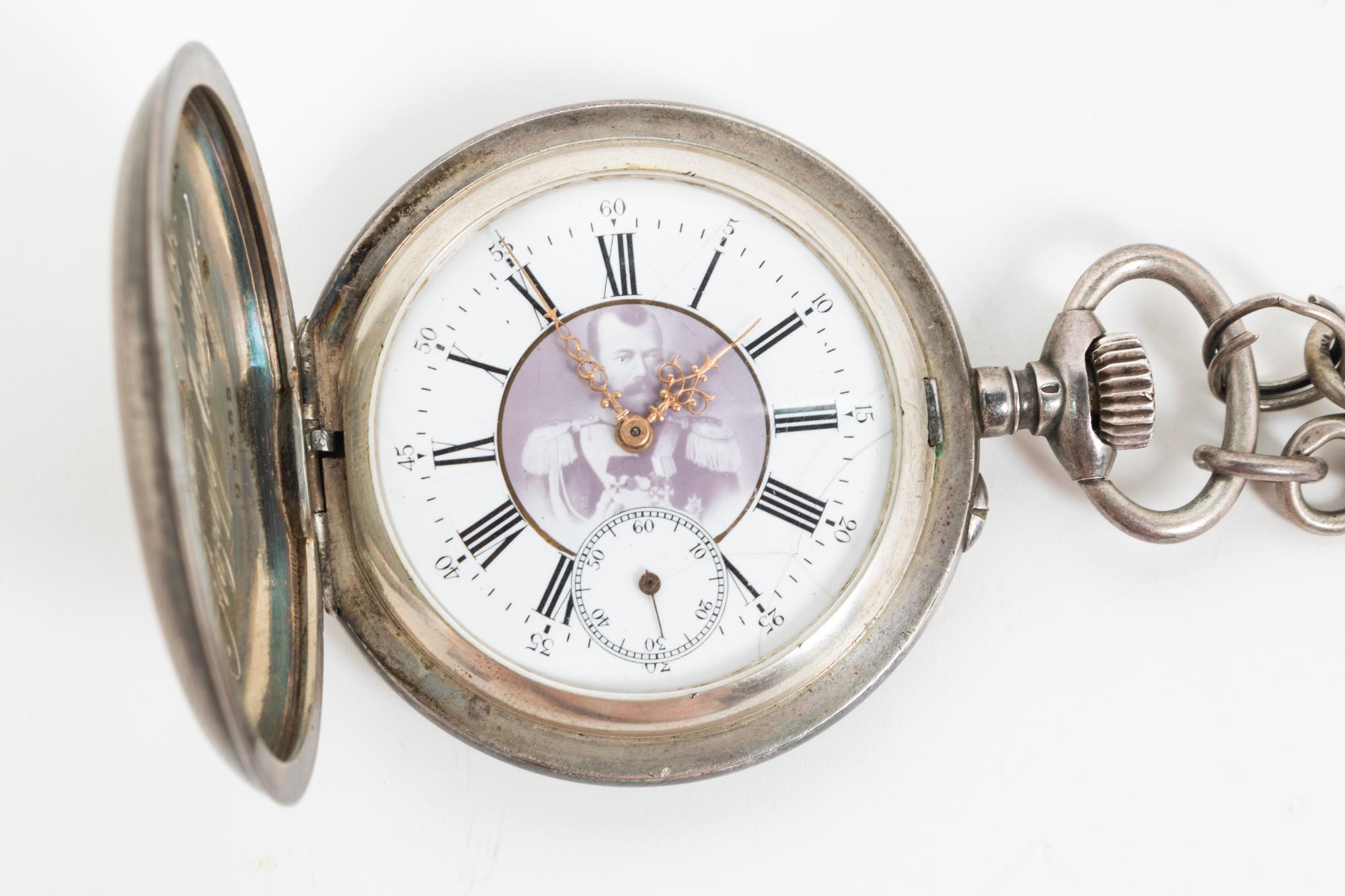 A Swiss Niello Silver Pocket Watch Made for the Russian Market