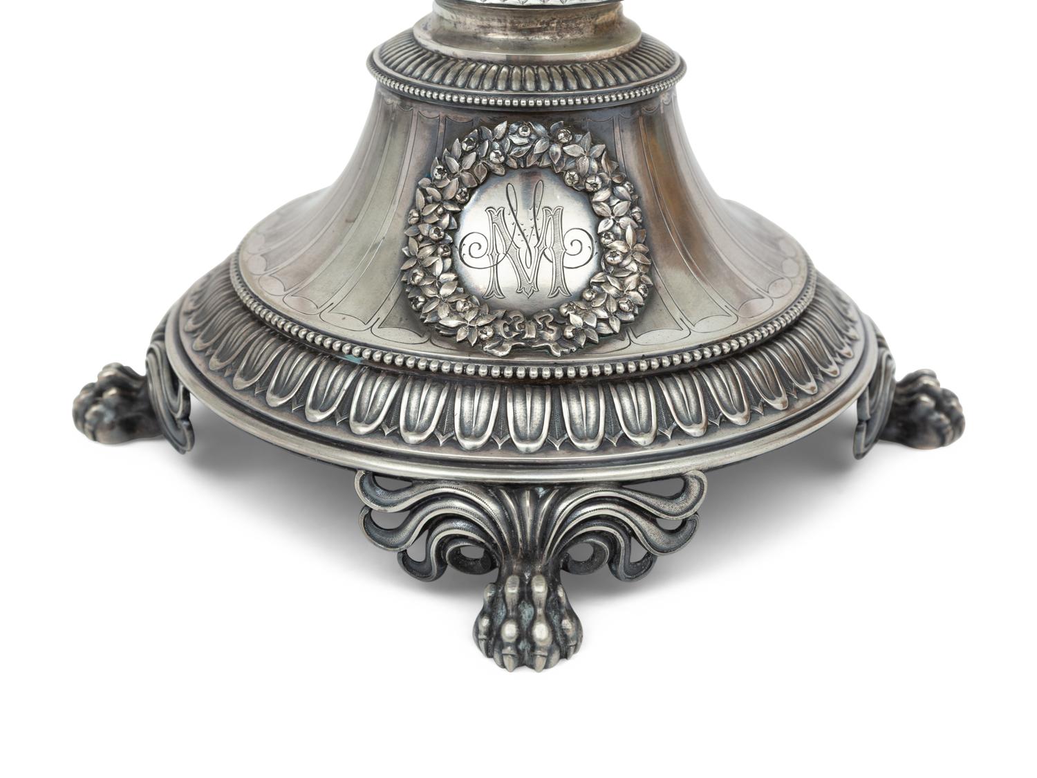 A German Parcel Gilt Silver Figural Tazza