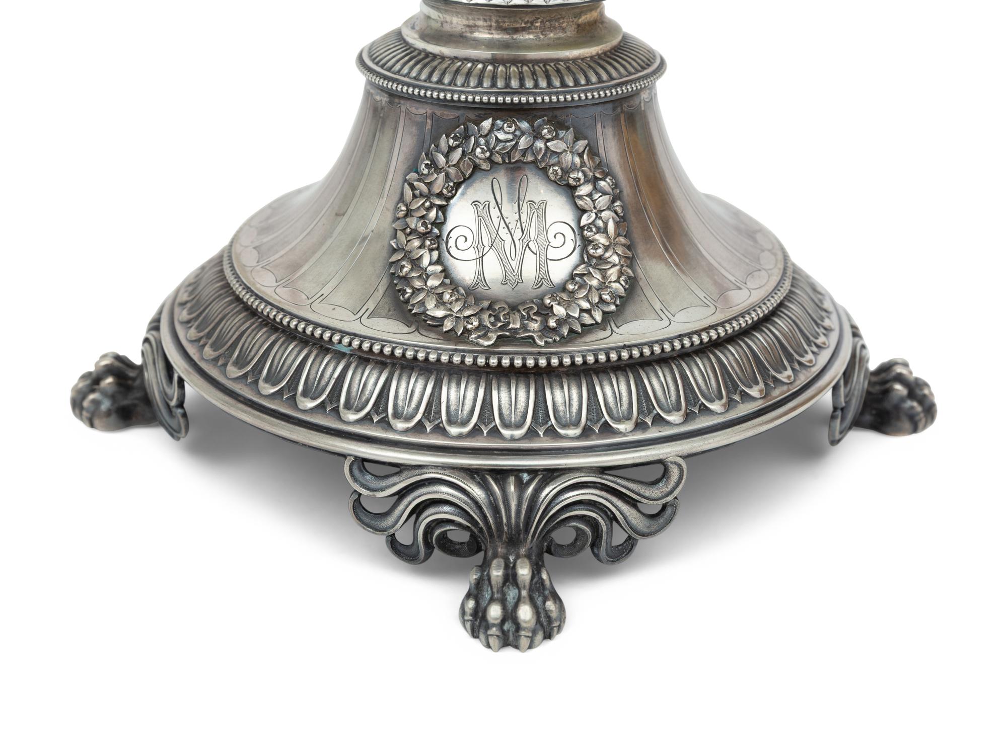 A German Parcel Gilt Silver Figural Tazza