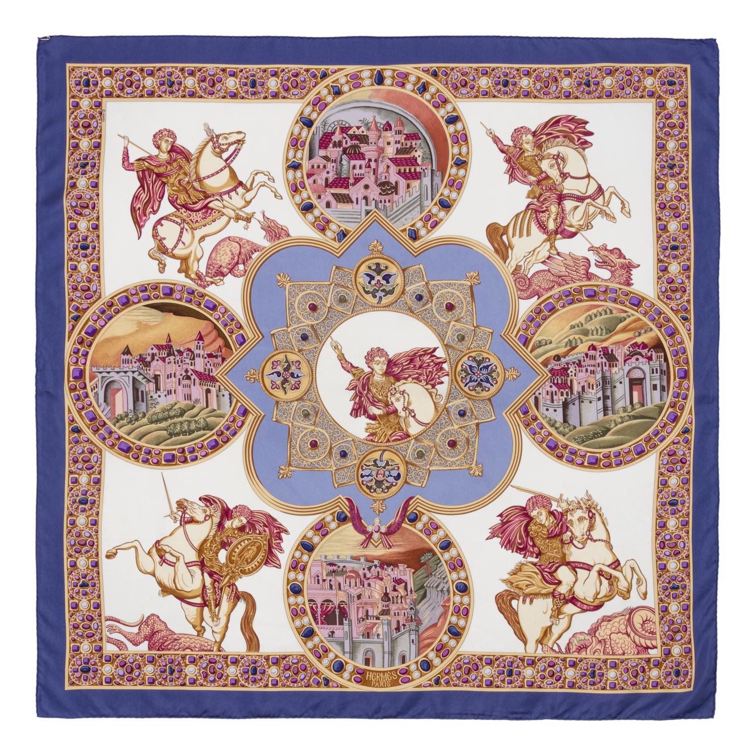 Two Hermès 90cm Silk Scarf, Carré