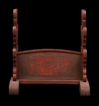 A Carved Red Lacquer Sword Stand