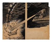 PAUL, Frank R. (1884-1963). Original illustration from unidentified publication. [1930s].