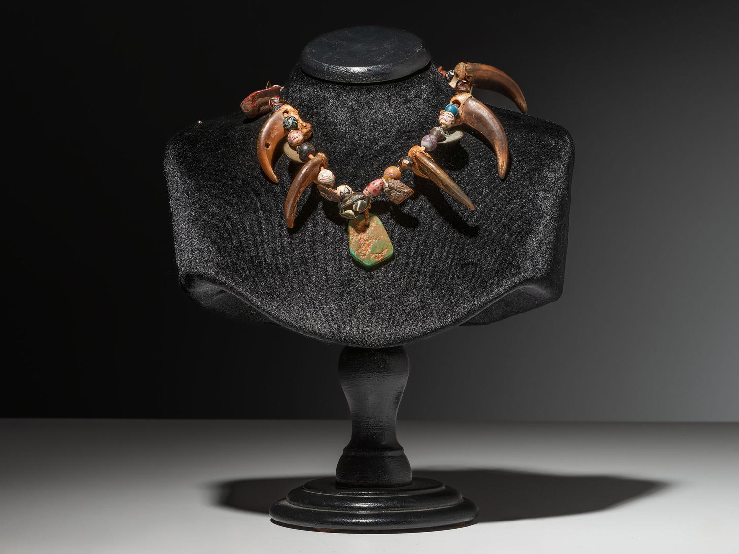 Plains Bear Claw Necklace, with Trade Beads