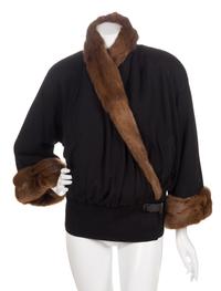 A Gianfranco Ferre Black Wool Coat, Size 40.