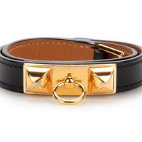 Three Hermès Leather Cuff Bracelets, 2011-2012