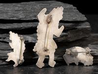 Zuni Mosaic Inlay Rainbowman Pins