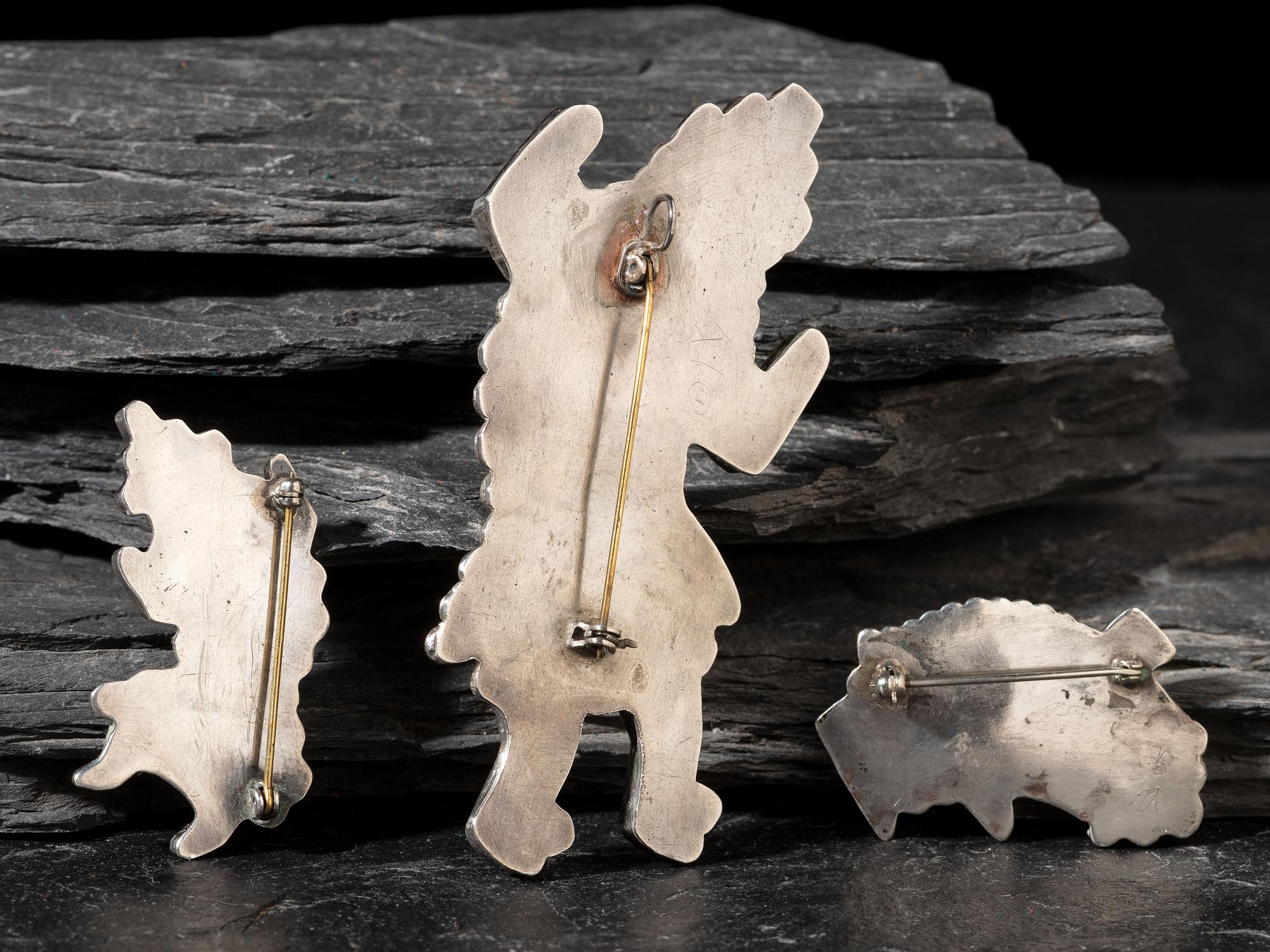 Zuni Mosaic Inlay Rainbowman Pins