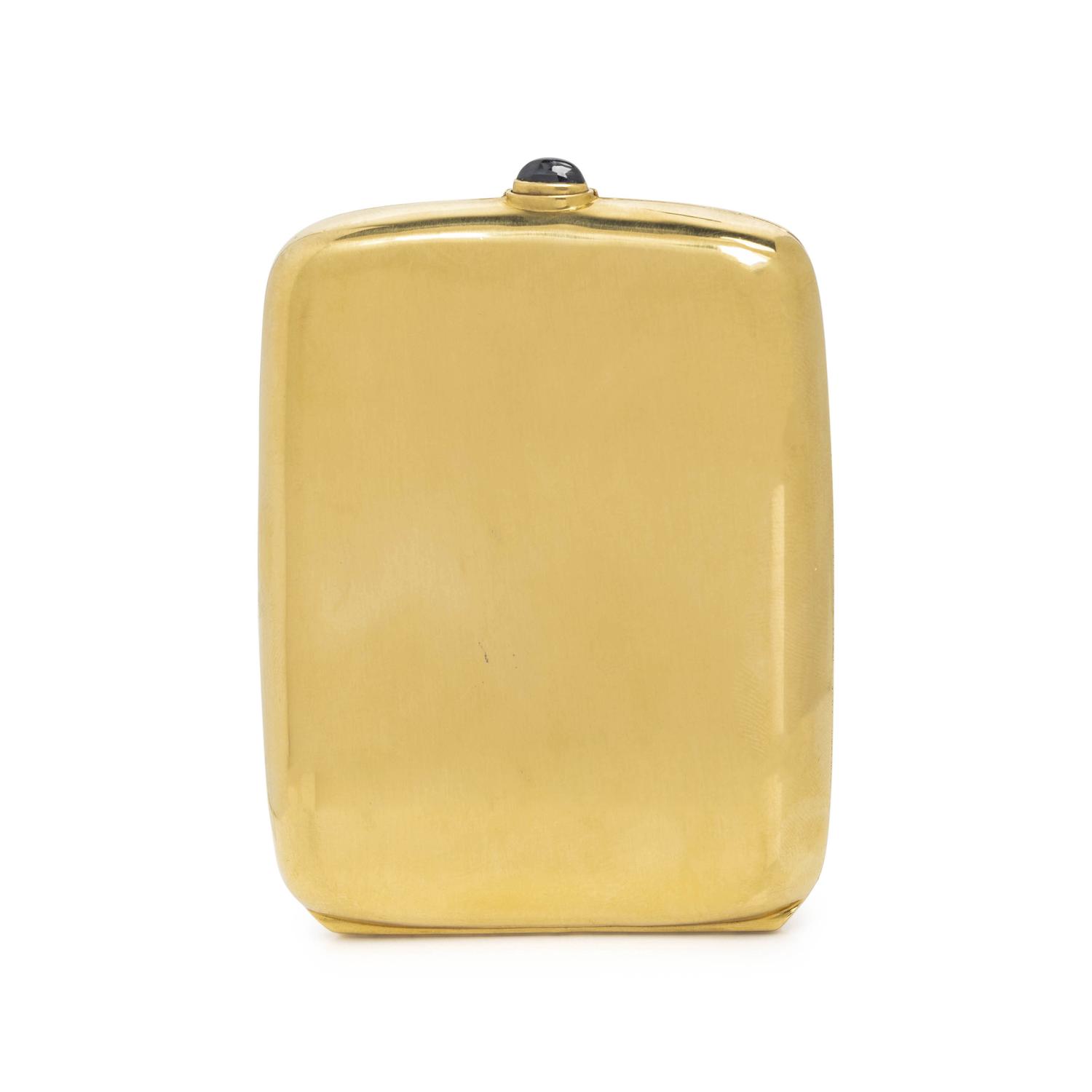 YELLOW GOLD AND SAPPHIRE CIGARETTE CASE