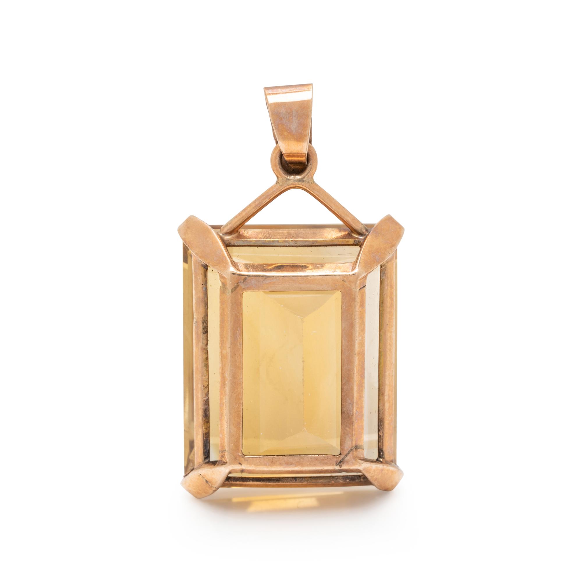CITRINE AND ROSE GOLD PENDANT