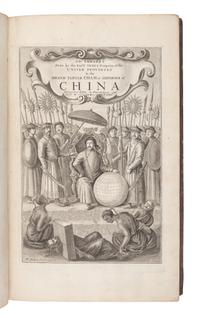 [TRAVEL & EXPLORATION]. OGILBY, John (1600-1676), translator. NIEUHOFF, Jan (1640-1672). An Embassy from the East-India Company of the United Provinces, to the Grand Tartar Cham Emperor of China . London: by the Author, 1673.