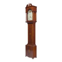 A Southern Federal Inlaid Mahogany and Satinwood Tall Case Clock