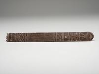 A Scrimshaw Carved Baleen Corset Busk