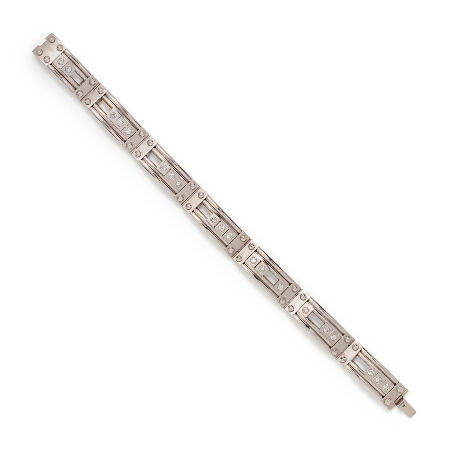 WHITE GOLD AND DIAMOND SLIDE BRACELET