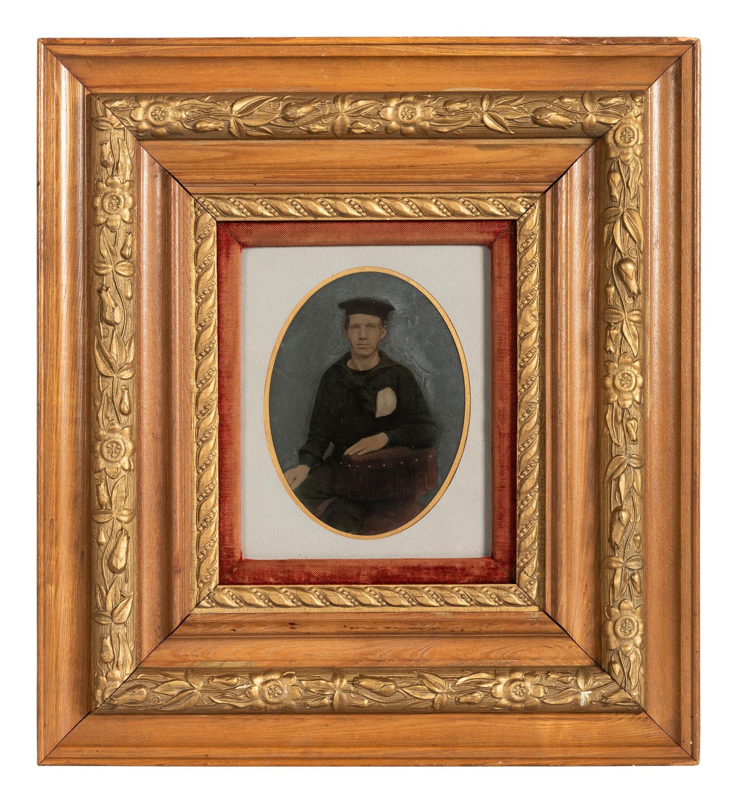 [CIVIL WAR]. Hand-colored full plate tintype of a naval subject.