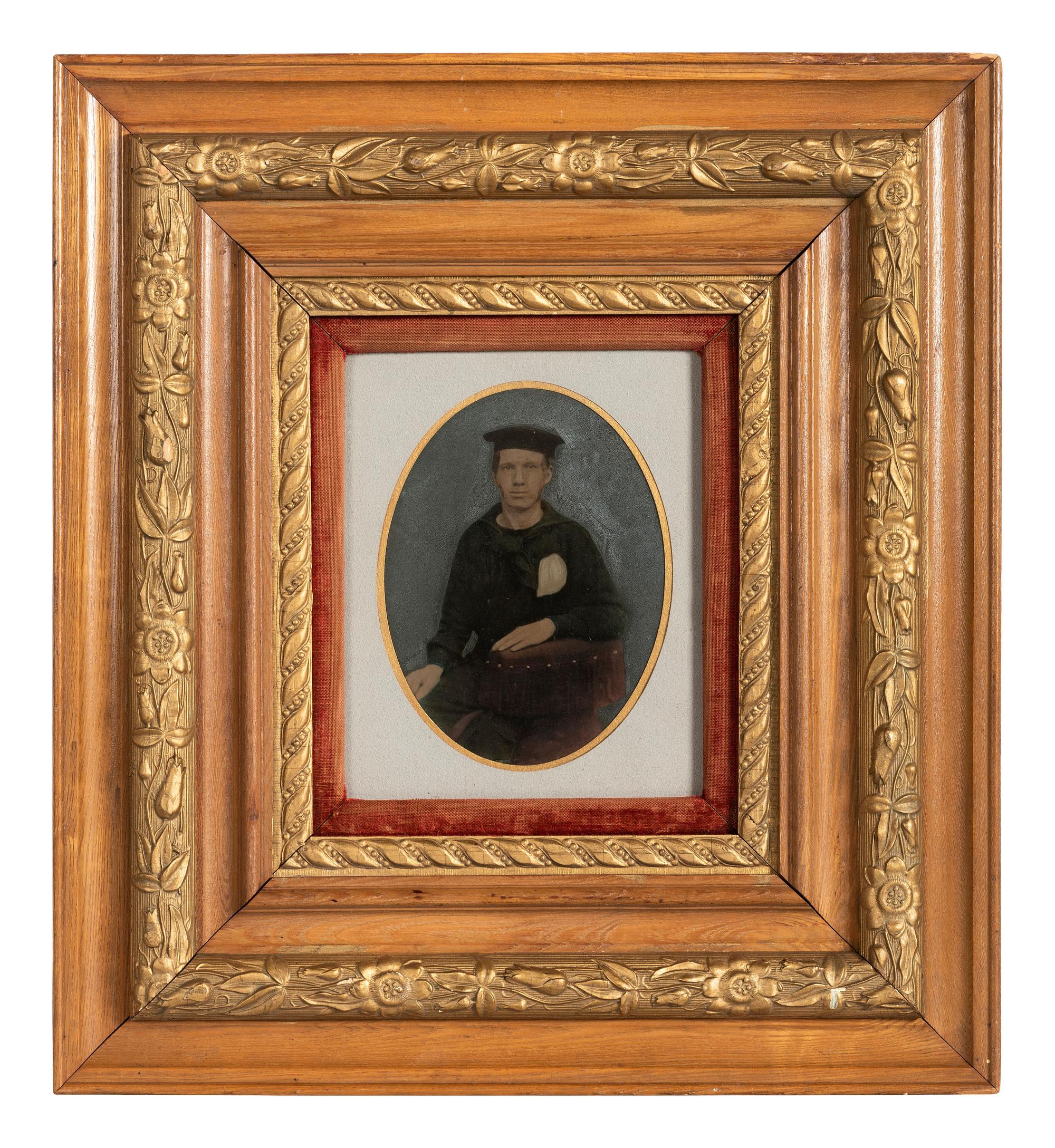 [CIVIL WAR]. Hand-colored full plate tintype of a naval subject.