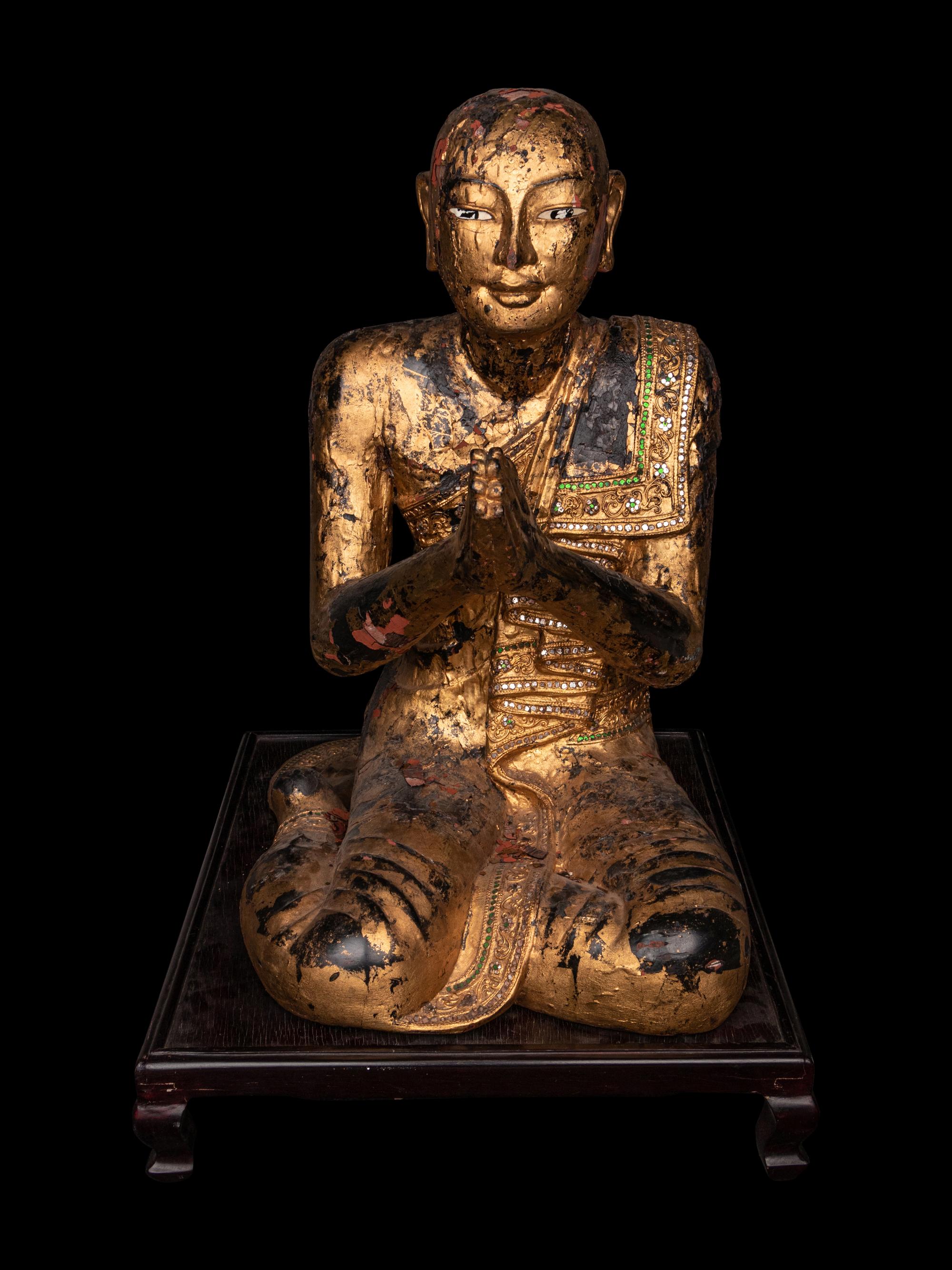 A Pair of Buddhist Monks in Adoration