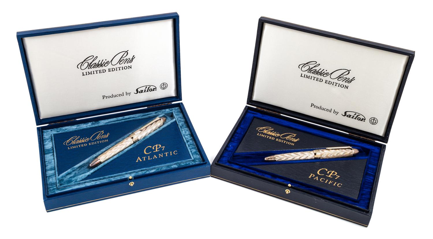 Two Sailor Classic Pens: Pacific and Atlantic Limited Edition Silver Fountain Pens