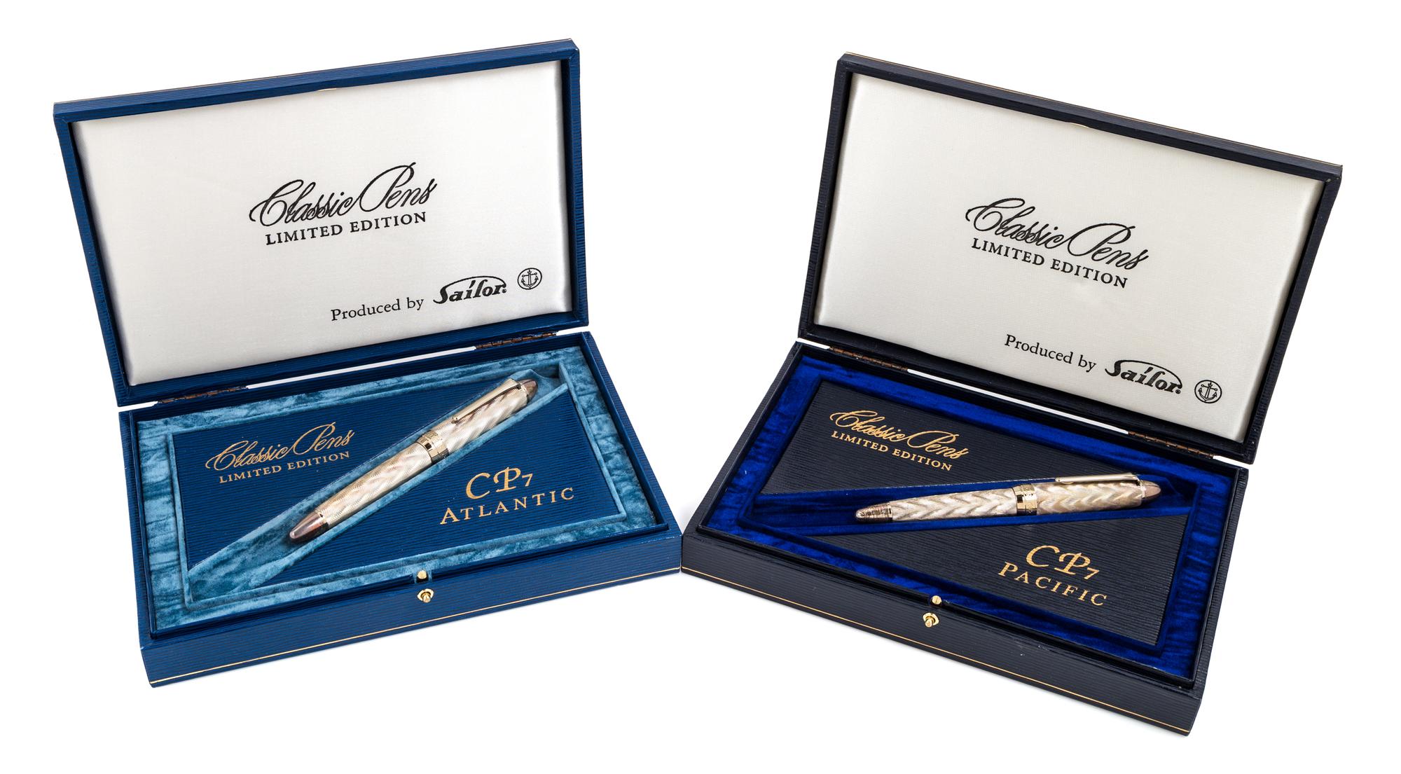 Two Sailor Classic Pens: Pacific and Atlantic Limited Edition Silver Fountain Pens