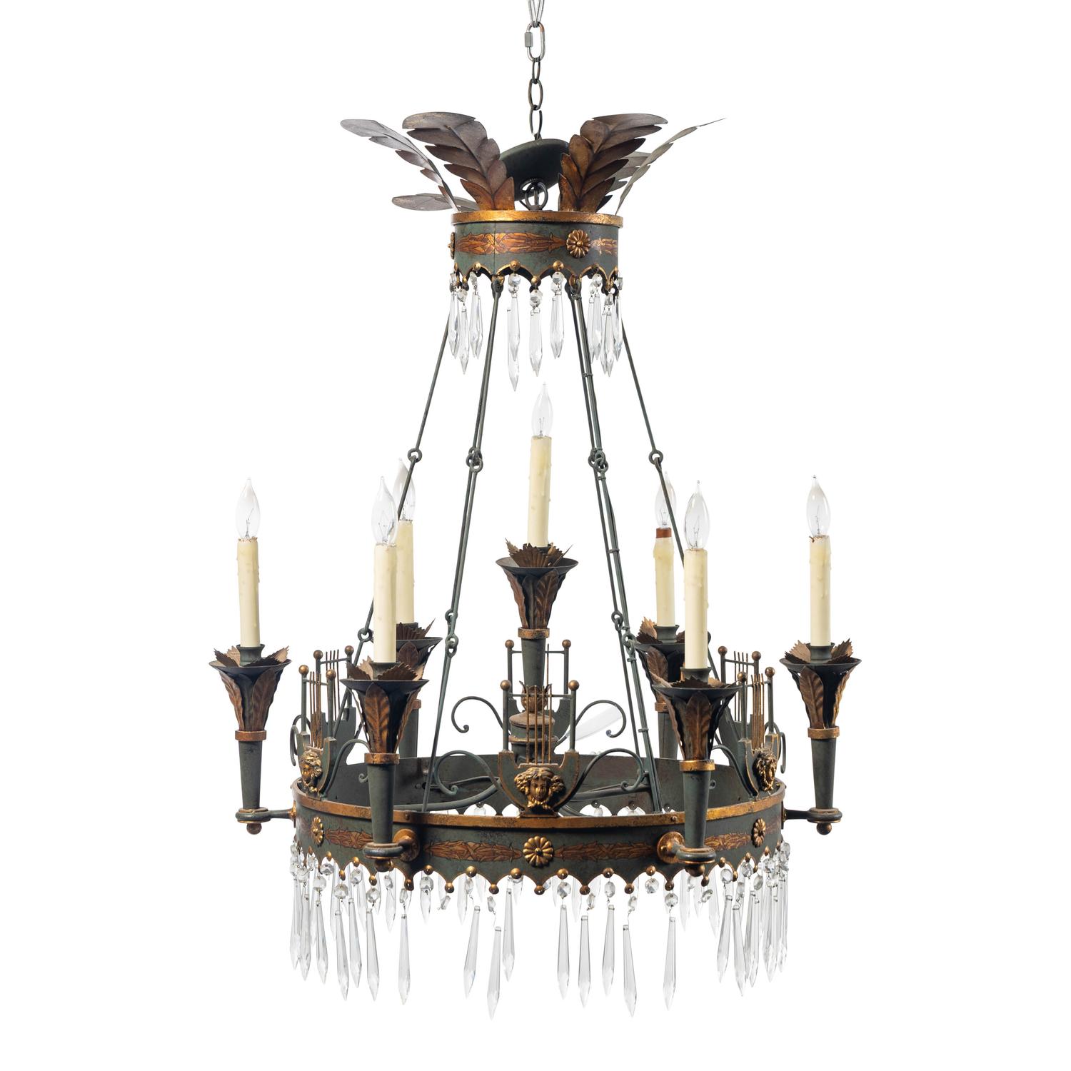 A Niermann Weeks Tole Chandelier