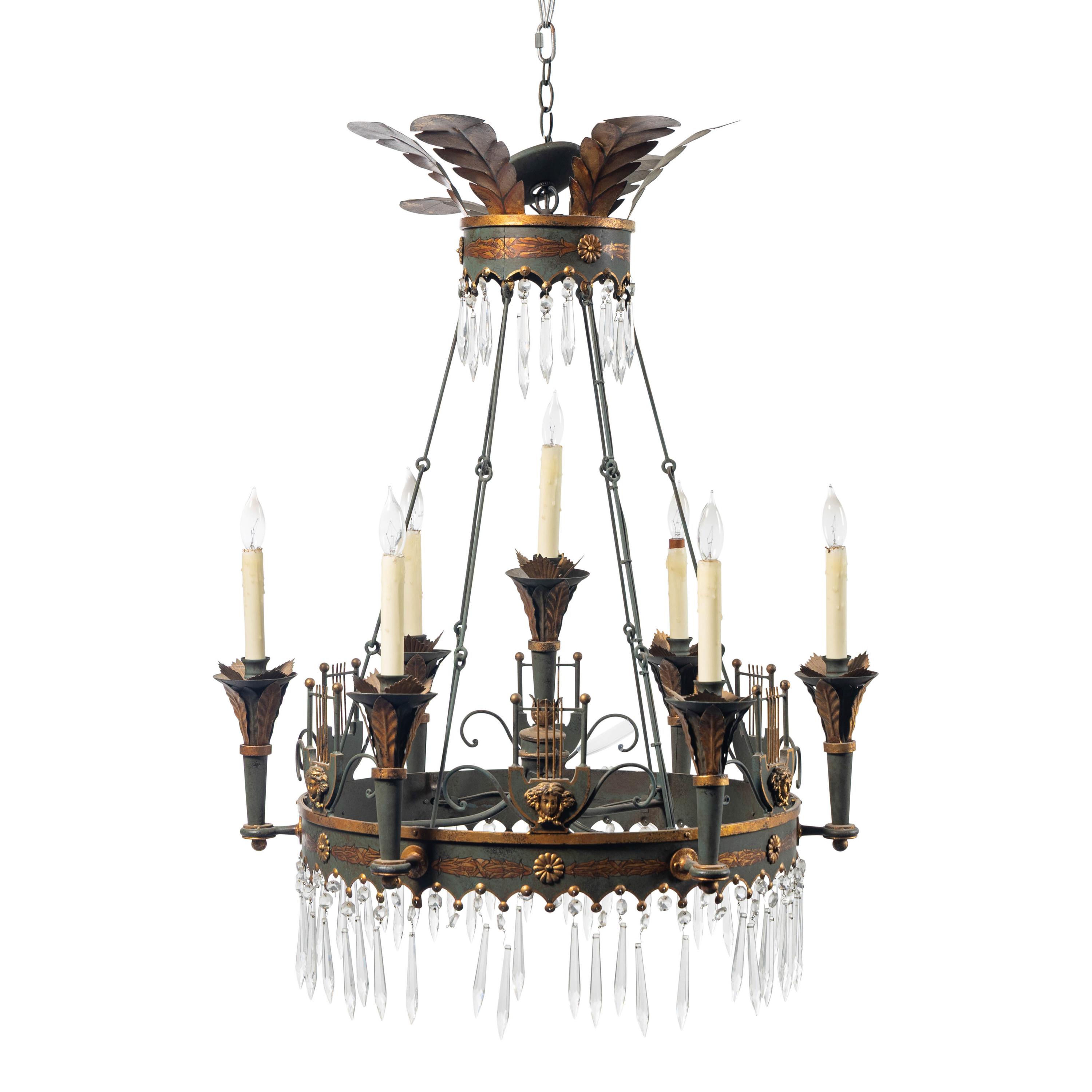 A Niermann Weeks Tole Chandelier