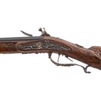 Contemporary Flintlock Jaeger Rifle with Actaeon and Diana Motifs