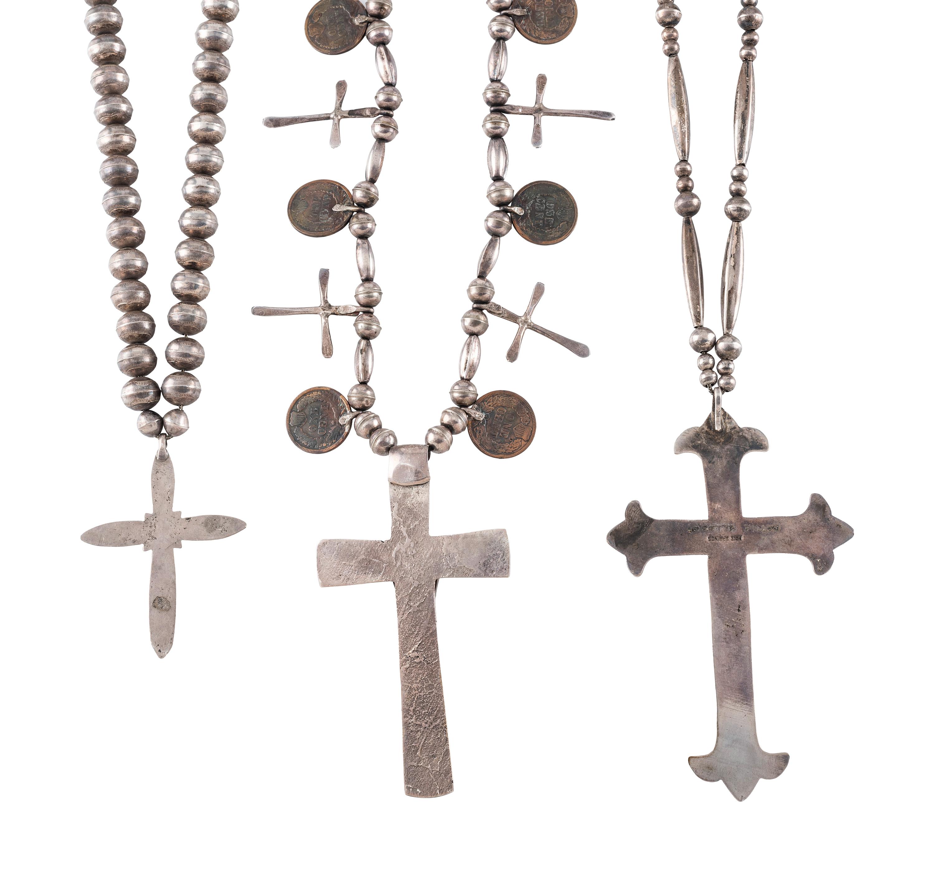 Southwestern Silver Cross Necklaces