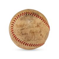 A 1941 Boston Red Sox Team Signed Autograph Baseball Featuring Jimmie Foxx and Ted Williams (Beckett Authentication Services Letter of Authenticity)