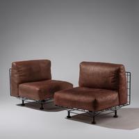 Pair of wire-frame chairs