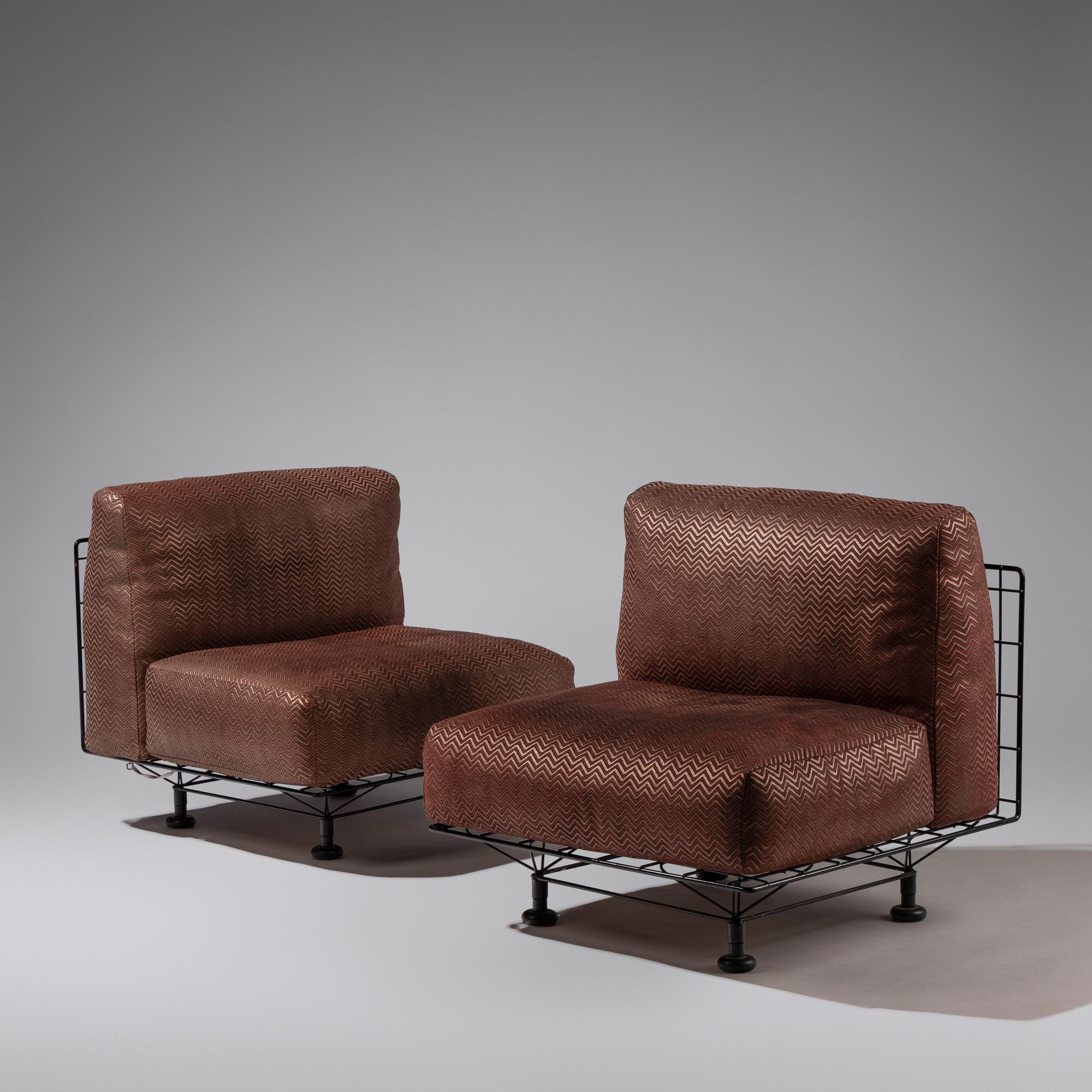 Pair of wire-frame chairs
