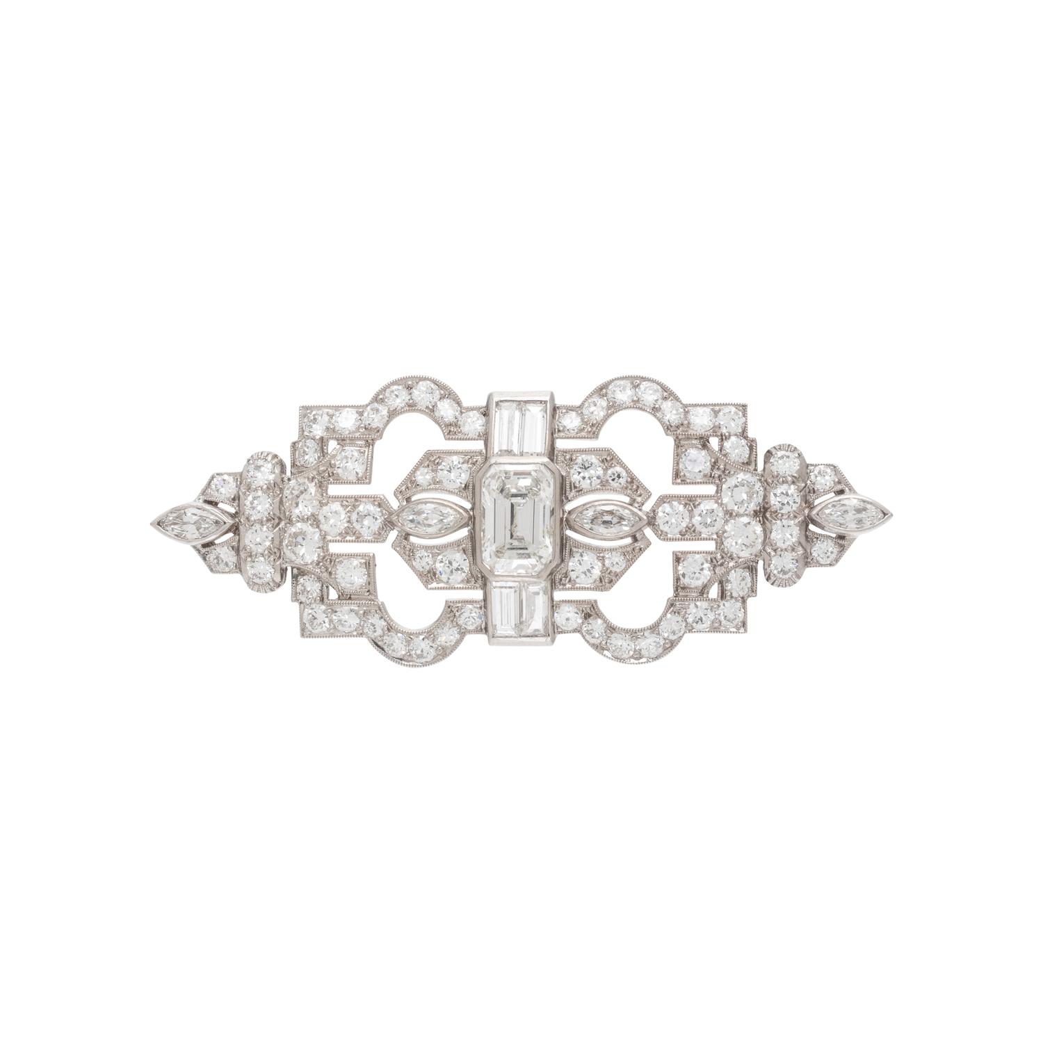 ANTIQUE, DIAMOND BROOCH
