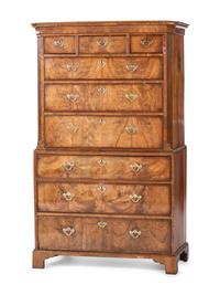A George I Walnut Chest on Chest