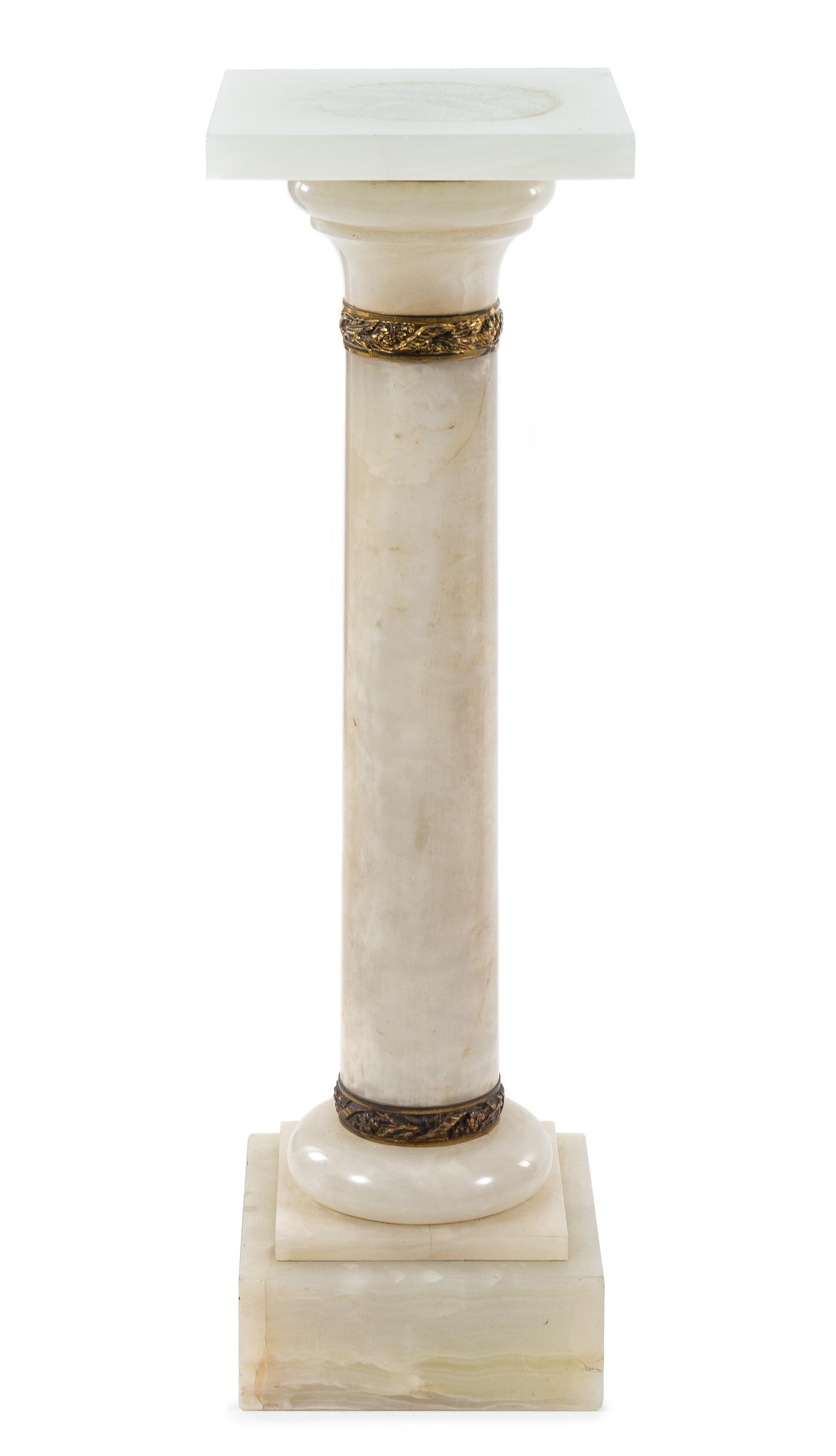 A Continental Gilt Bronze Mounted Onyx Pedestal Height 39 1/2 inches. — 19TH/20TH CENTURY