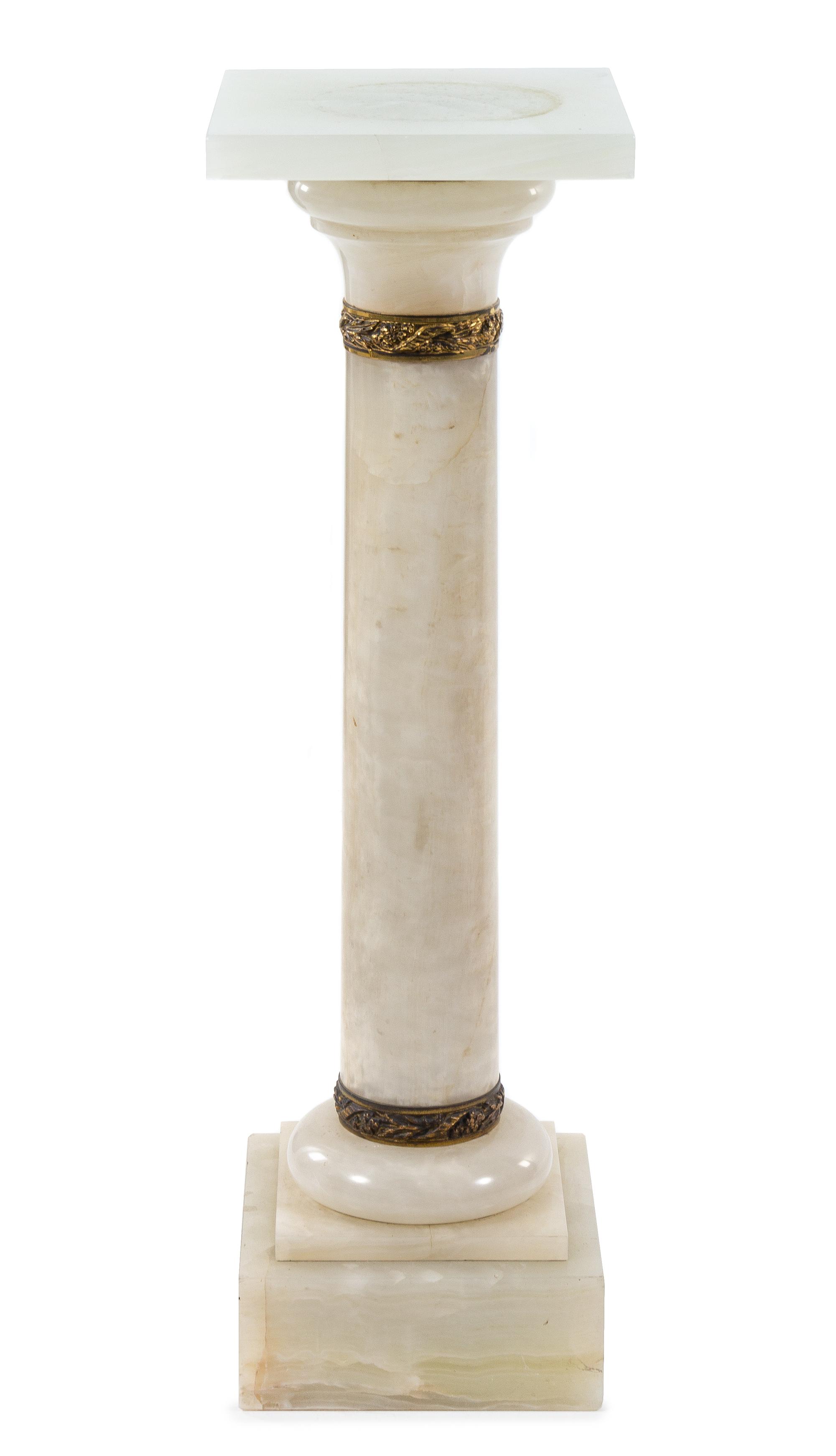 A Continental Gilt Bronze Mounted Onyx Pedestal Height 39 1/2 inches. — 19TH/20TH CENTURY