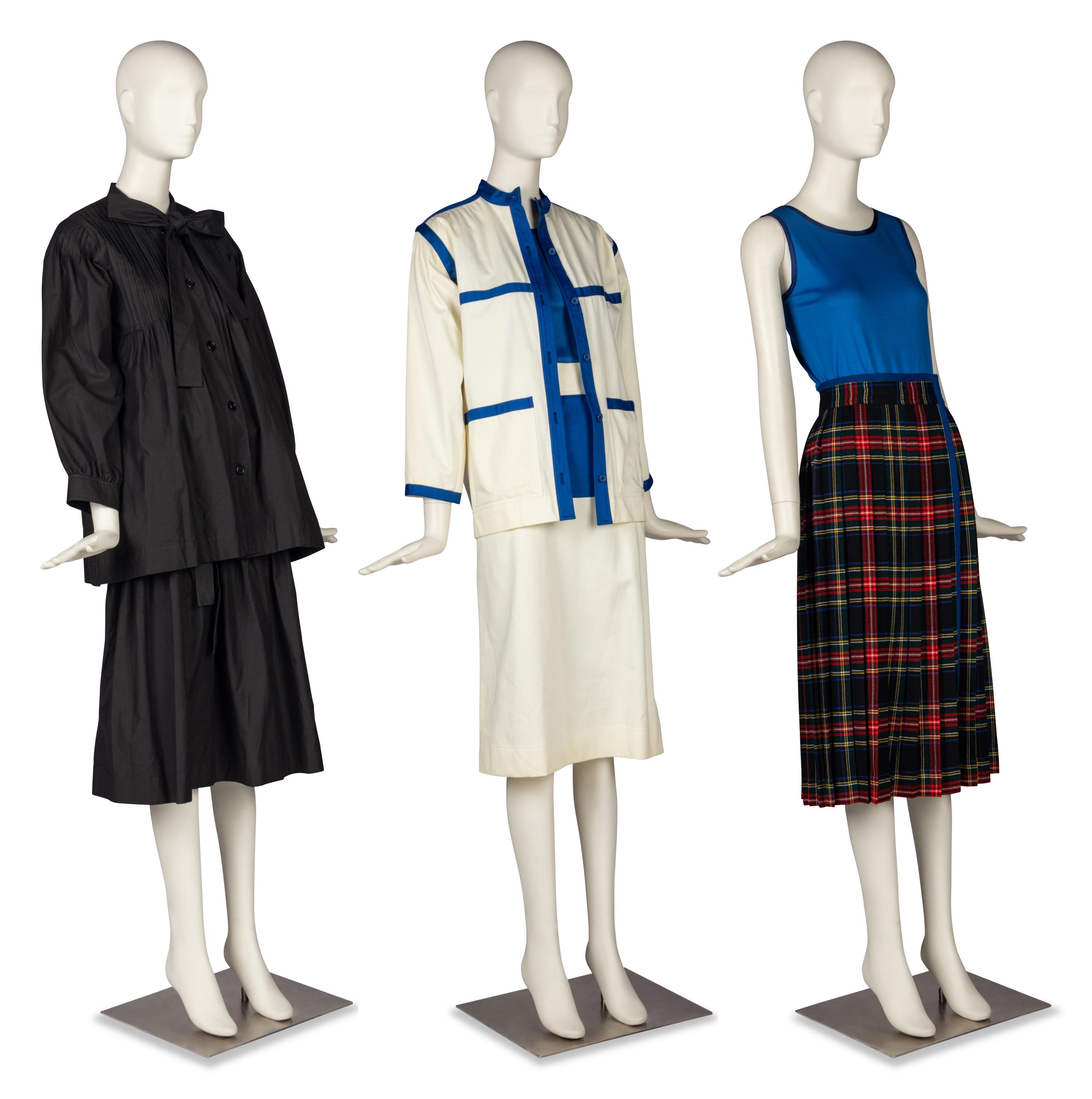 Two Saint Laurent Ensembles and One Skirt, 1970-80s