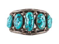 Sterling Silver and Morenci Turquoise Cuff Bracelet