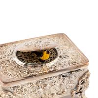 A German White Metal Singing Bird Automaton