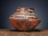 San Lazaro Pueblo Polychrome Pottery Olla