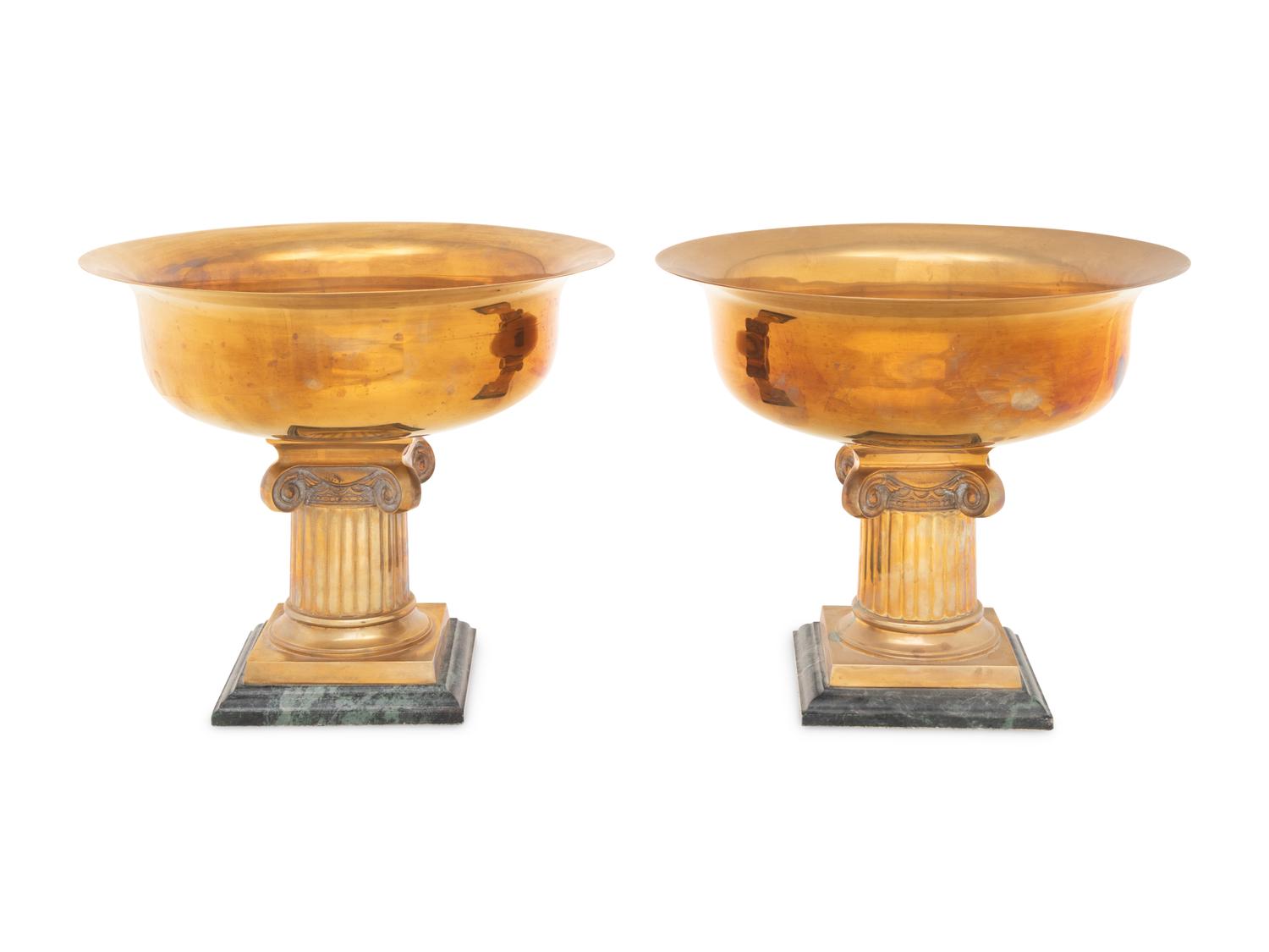 A Pair of Contemporary Gilt-Metal Jardinières