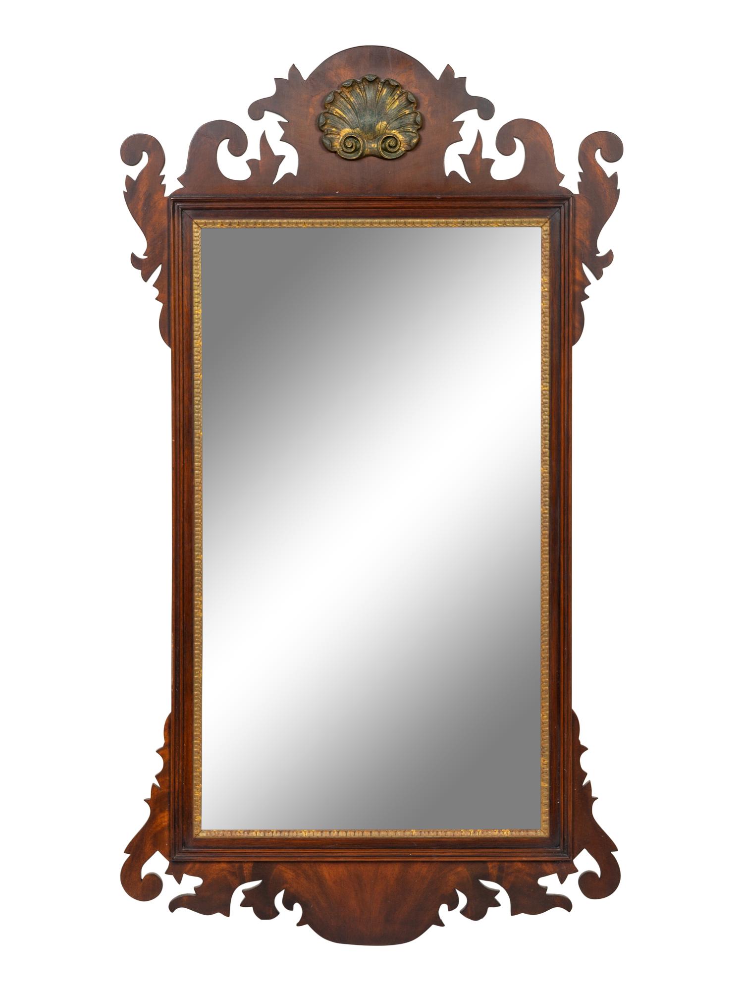 A Chippendale Carved and Parcel Gilt Mahogany Looking Glass — 19TH CENTURY