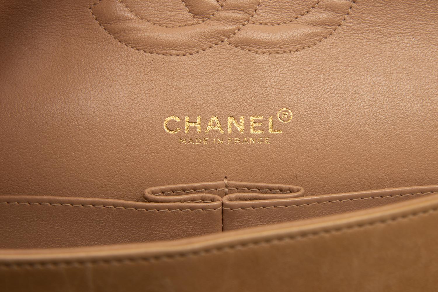 Chanel Medium Classic Double-Flap Bag in Tan Lambskin