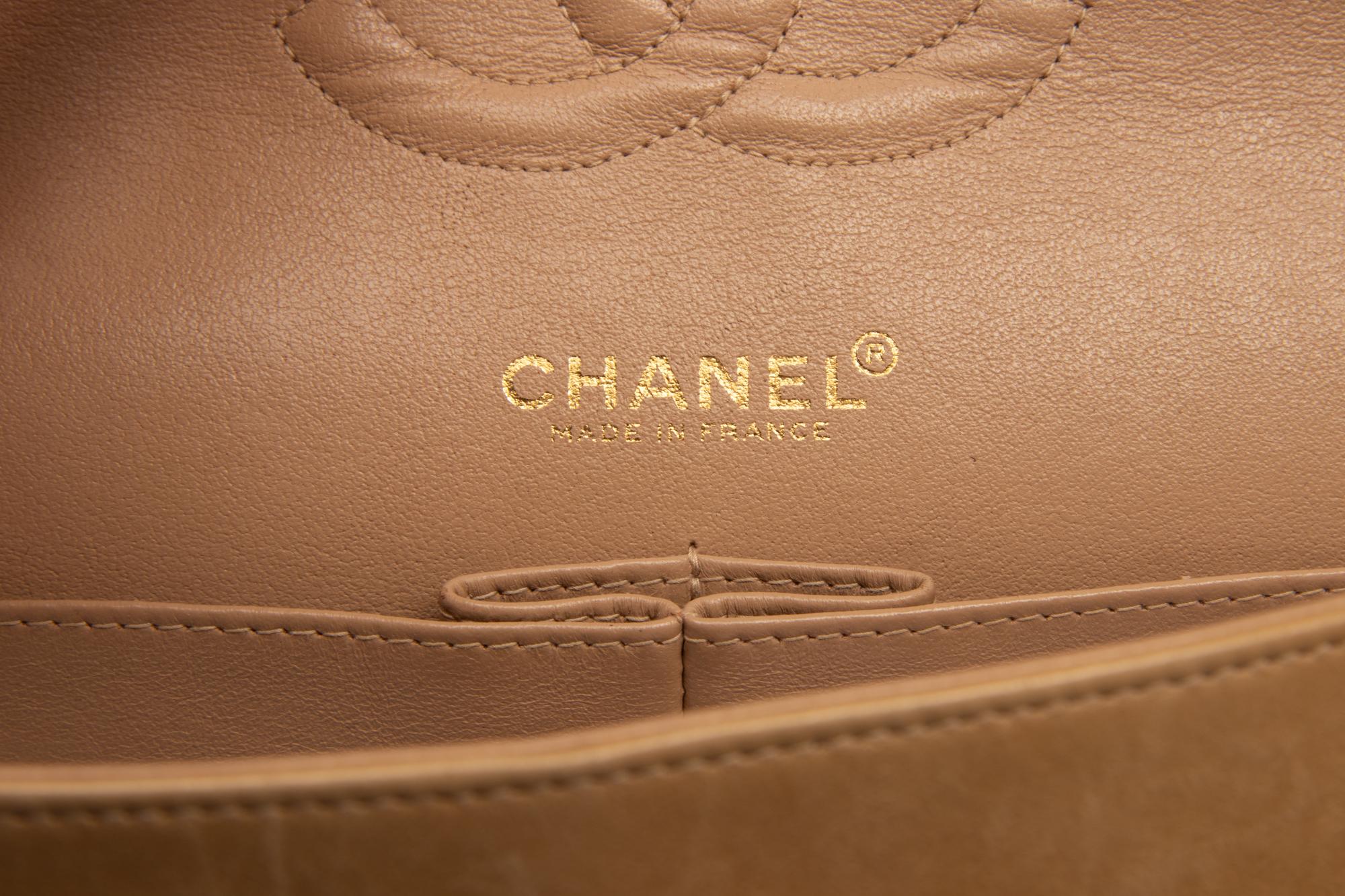 Chanel Medium Classic Double-Flap Bag in Tan Lambskin
