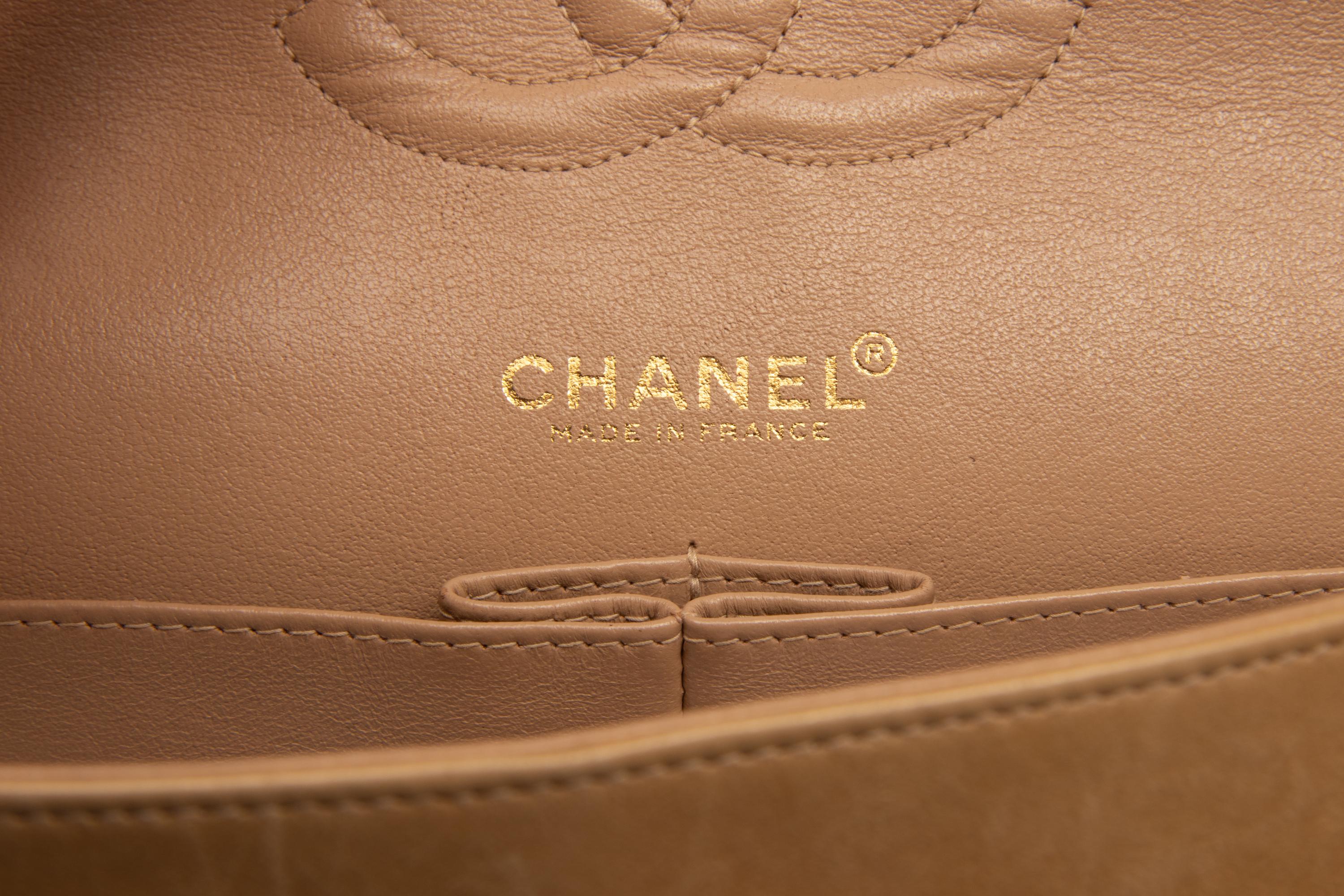 Chanel Medium Classic Double-Flap Bag in Tan Lambskin
