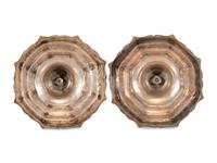 A Pair of French Engraved Brass Candlesticks