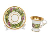 Ten Meissen and Style of Porcelain Teacups and Saucers — 19TH/20TH CENTURY