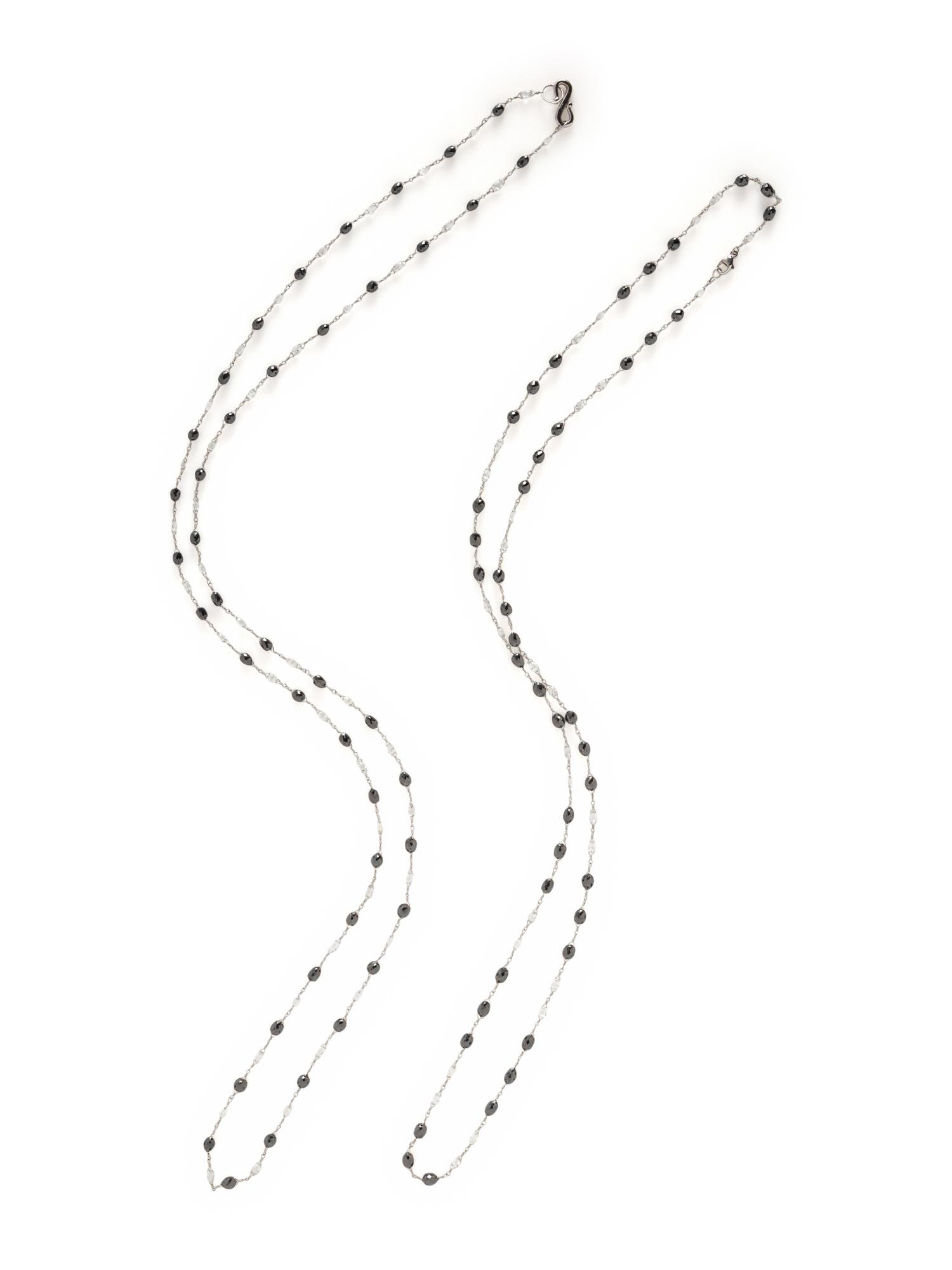COLLECTION OF DIAMOND AND BLACK DIAMOND NECKLACES