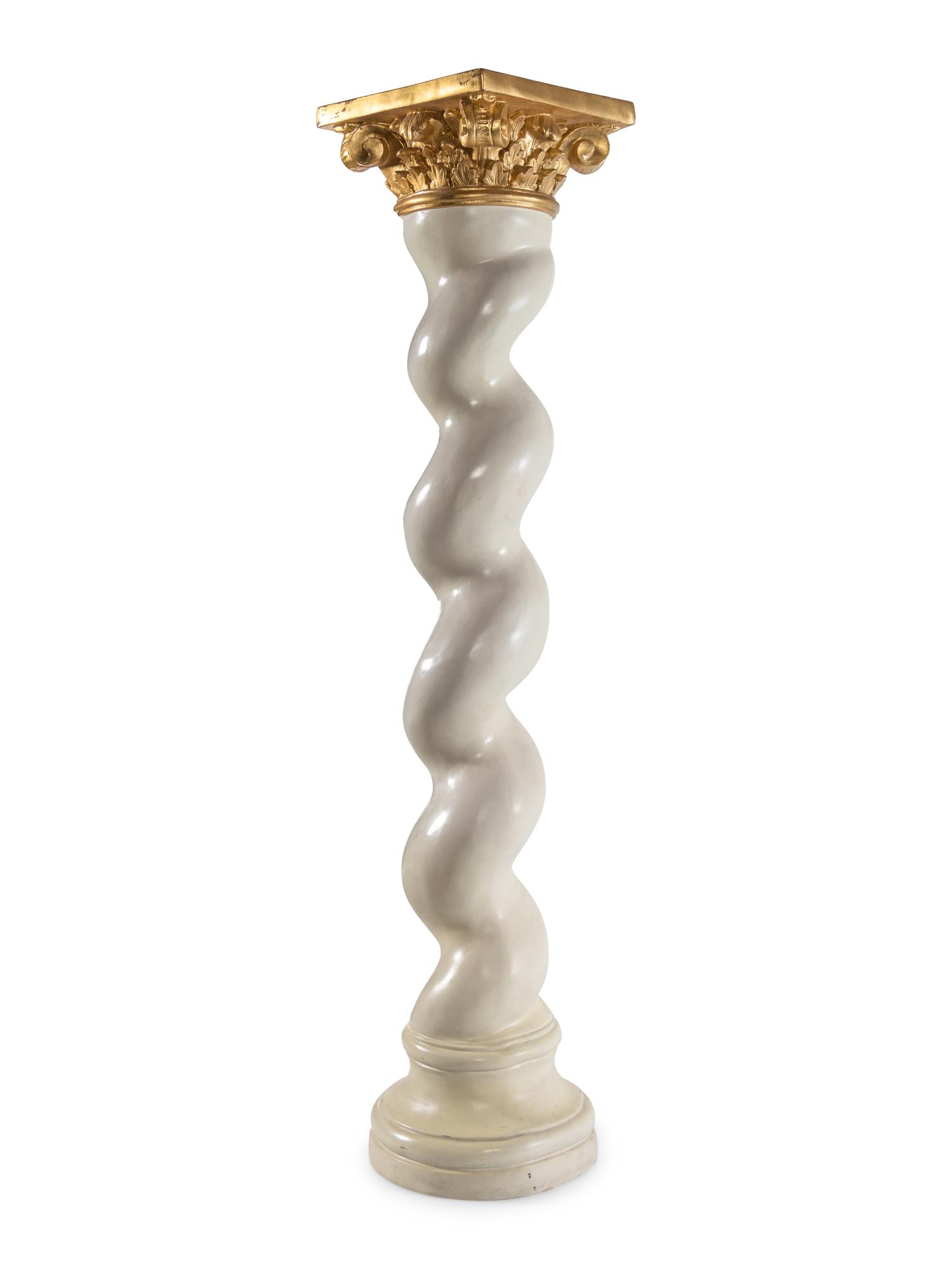 A Large Parcel Gilt Resin Solomonic Column