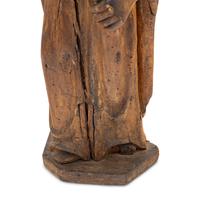 A Carved Walnut Figure of a Bishop